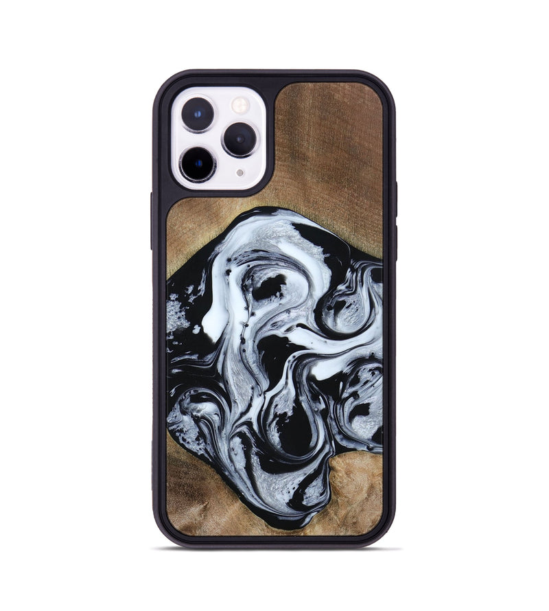 iPhone 11 Pro Wood+Resin Phone Case - Jewel (Black & White, 667638)