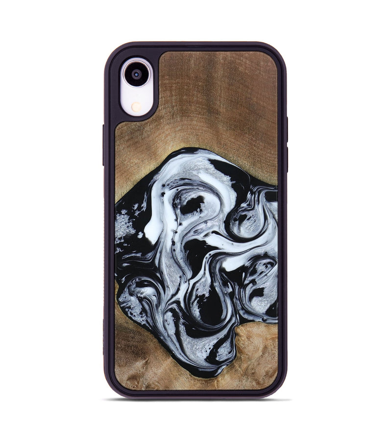 iPhone Xr Wood+Resin Phone Case - Jewel (Black & White, 667638)
