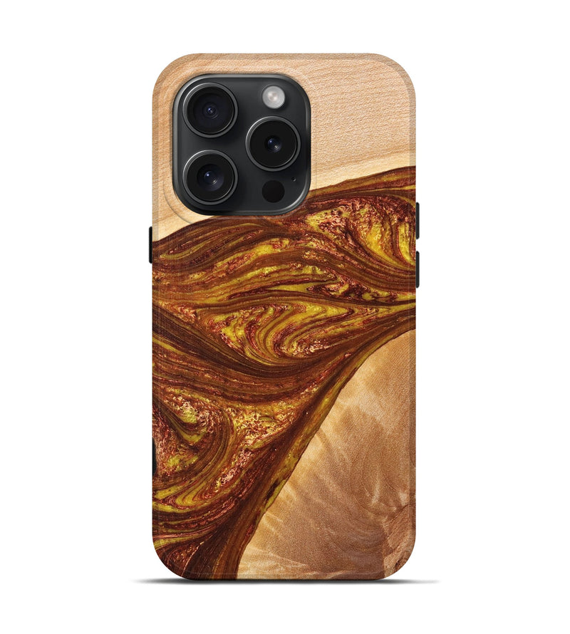 iPhone 15 Pro Wood+Resin Live Edge Phone Case - Nadia (Harvest, 668725)