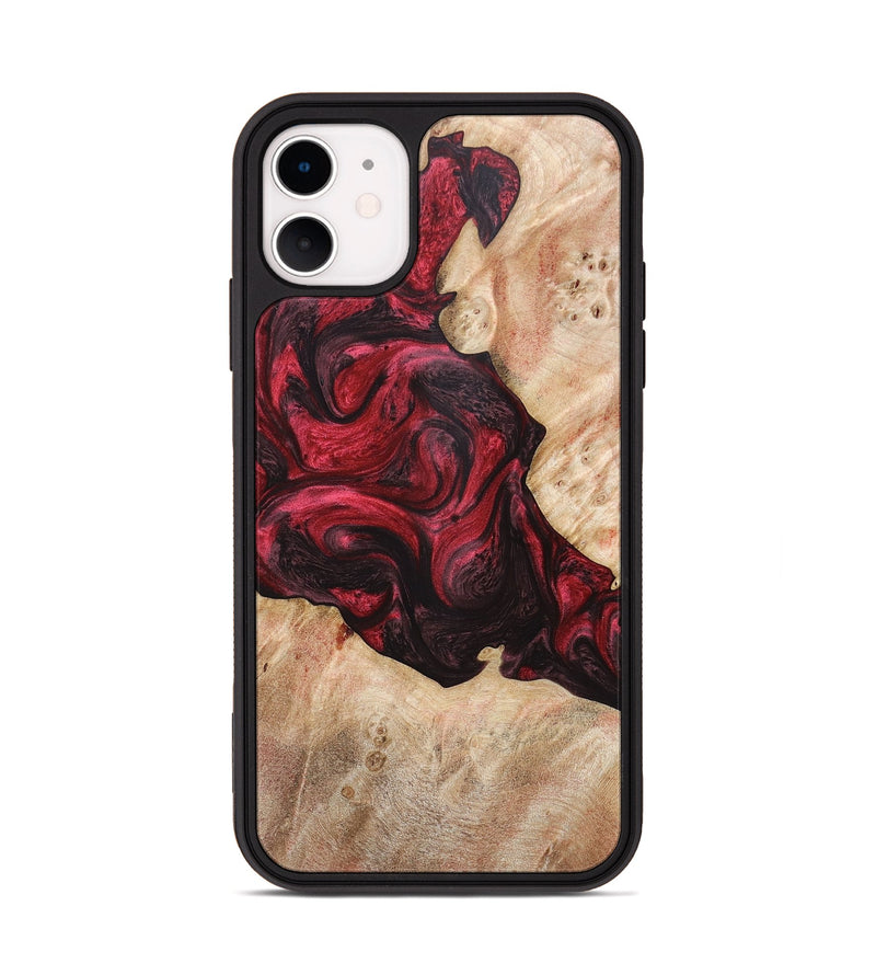 iPhone 11 Wood+Resin Phone Case - Perla (Red, 669469)