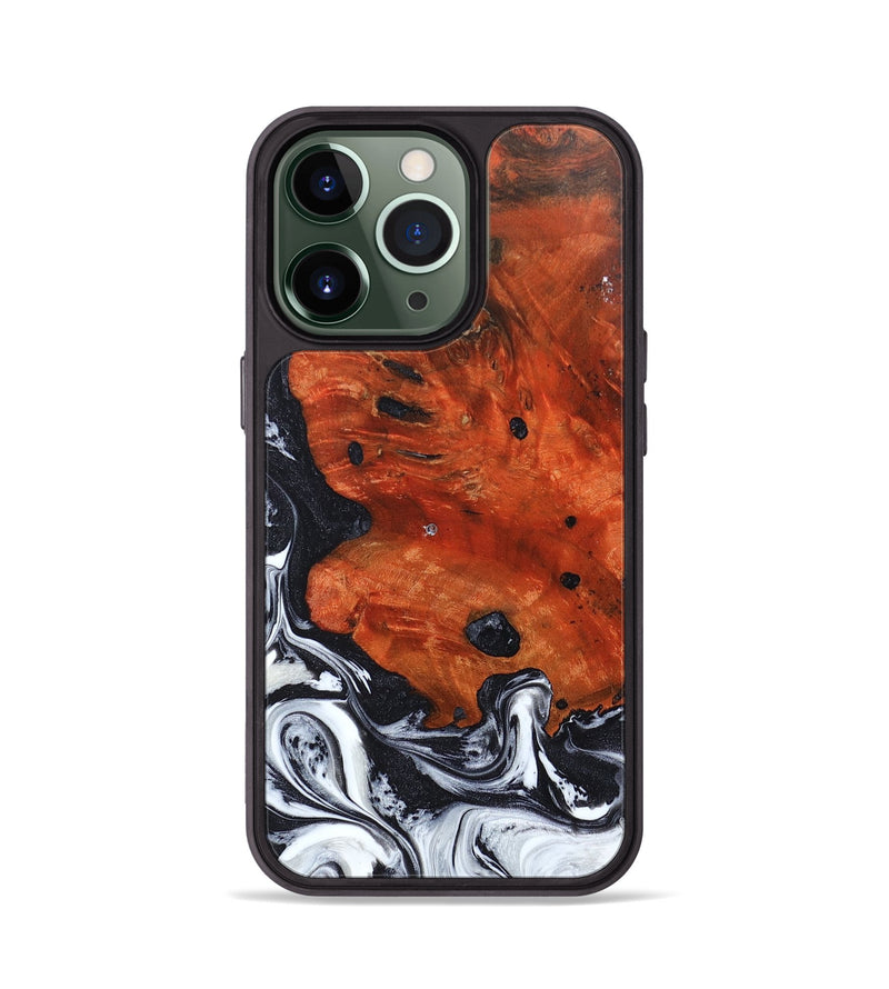iPhone 13 Pro Wood+Resin Phone Case - Hunter (Black & White, 669509)