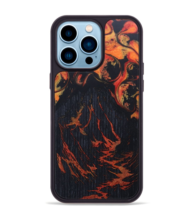 iPhone 14 Pro Max Wood+Resin Phone Case - Cole (Lava, 673485)