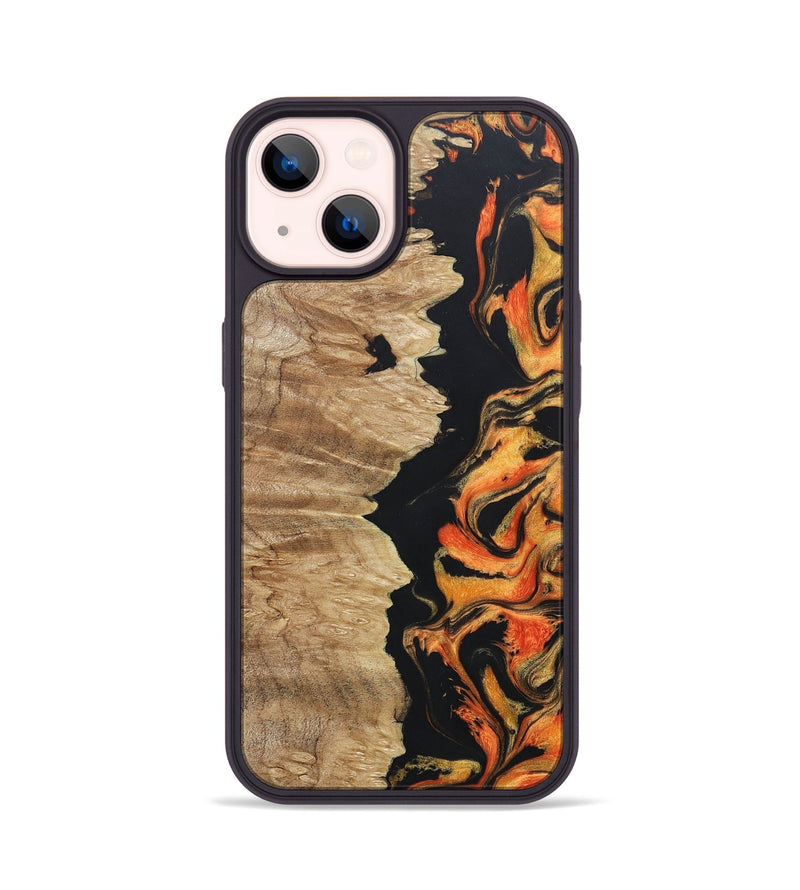 iPhone 14 Wood+Resin Phone Case - Emilia (Lava, 673487)