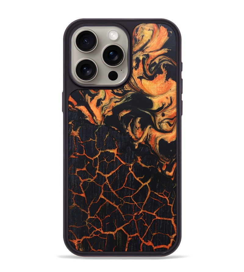 iPhone 15 Pro Max Wood+Resin Phone Case - Miles (Lava, 673492)