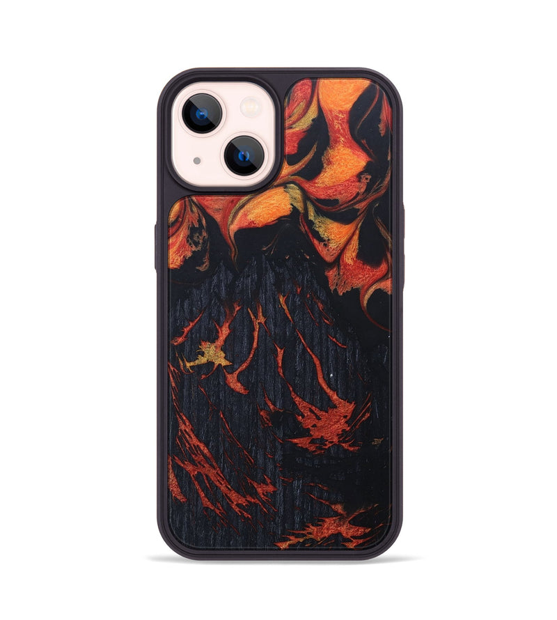 iPhone 14 Wood+Resin Phone Case - Darin (Lava, 673502)