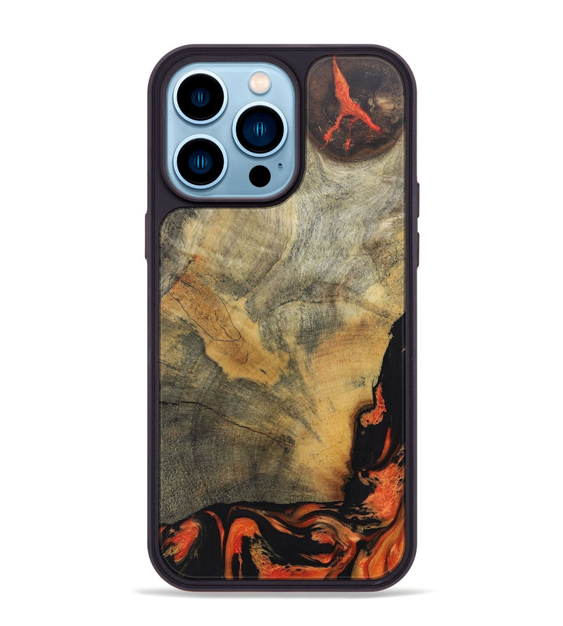 iPhone 14 Pro Max Wood+Resin Phone Case - Ariel (Lava, 673538)