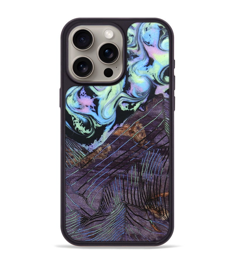 iPhone 15 Pro Max Wood+Resin Phone Case - Jill (Aurora, 673625)