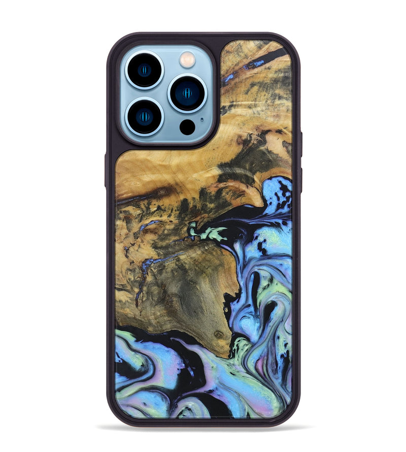 iPhone 14 Pro Max Wood+Resin Phone Case - Sally (Aurora, 673651)