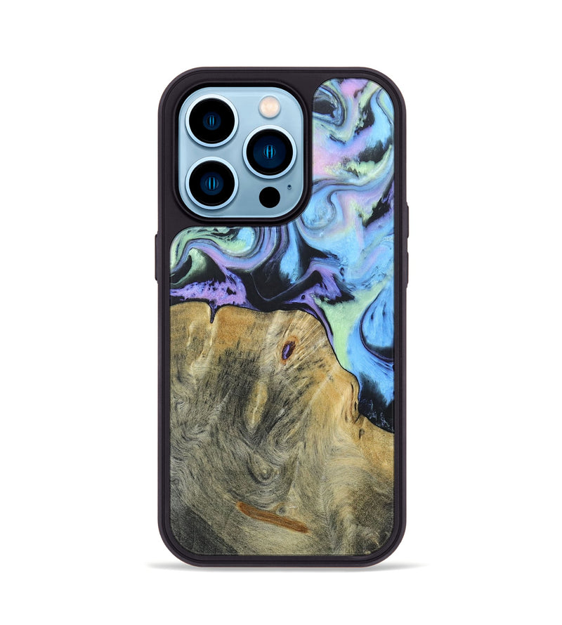 iPhone 14 Pro Wood+Resin Phone Case - Marianne (Aurora, 673655)