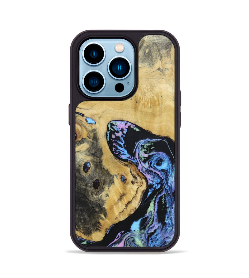iPhone 14 Pro Wood+Resin Phone Case - Guy (Aurora, 673678)