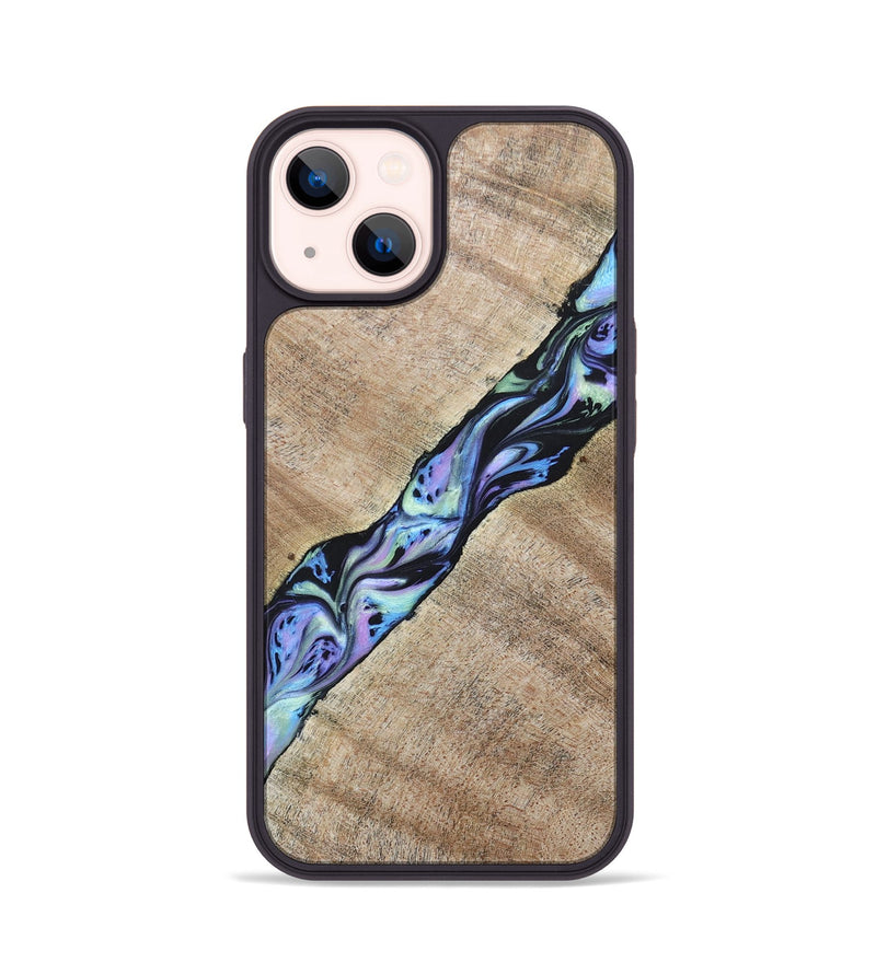 iPhone 14 Wood+Resin Phone Case - Ollie (Aurora, 673680)