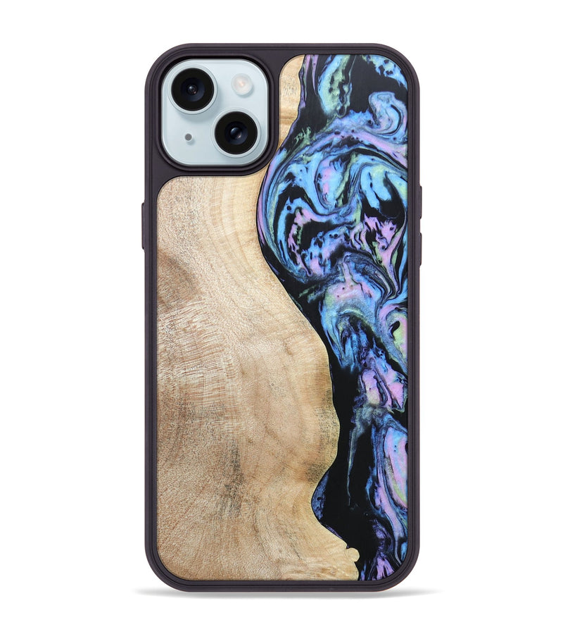 iPhone 15 Plus Wood+Resin Phone Case - Charlie (Aurora, 673683)