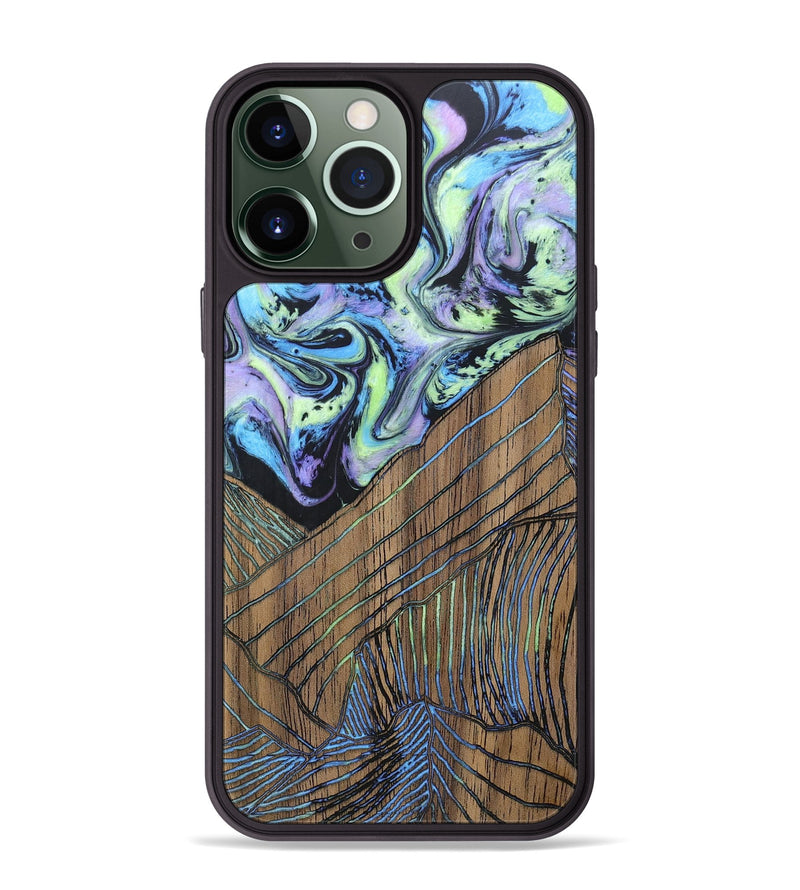 iPhone 13 Pro Max Wood+Resin Phone Case - Asia (Aurora, 673684)