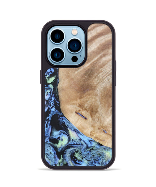 iPhone 14 Pro Wood+Resin Phone Case - Wren (Aurora, 673685)