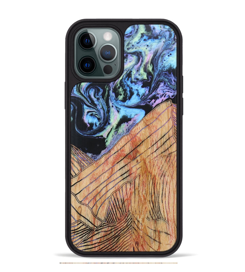 iPhone 12 Pro Max Wood+Resin Phone Case - Tatiana (Aurora, 673695)