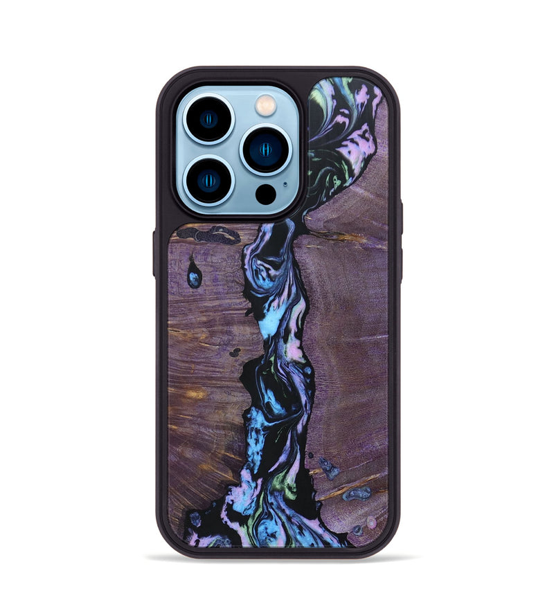 iPhone 14 Pro Wood+Resin Phone Case - Robin (Aurora, 673698)