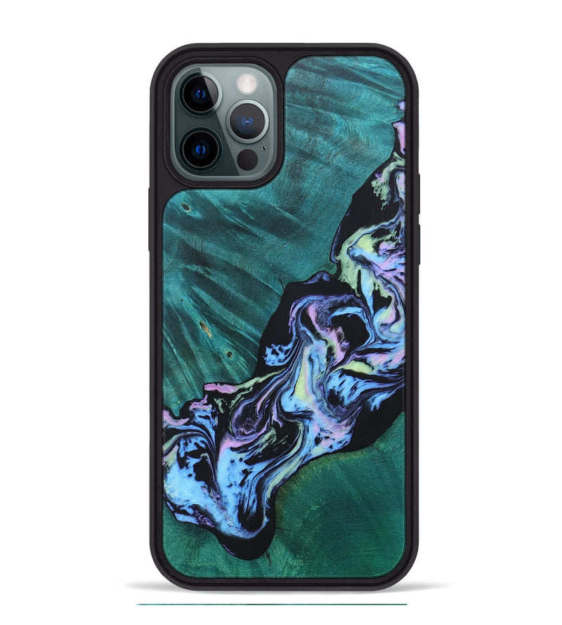iPhone 12 Pro Max Wood+Resin Phone Case - Hugh (Aurora, 673708)