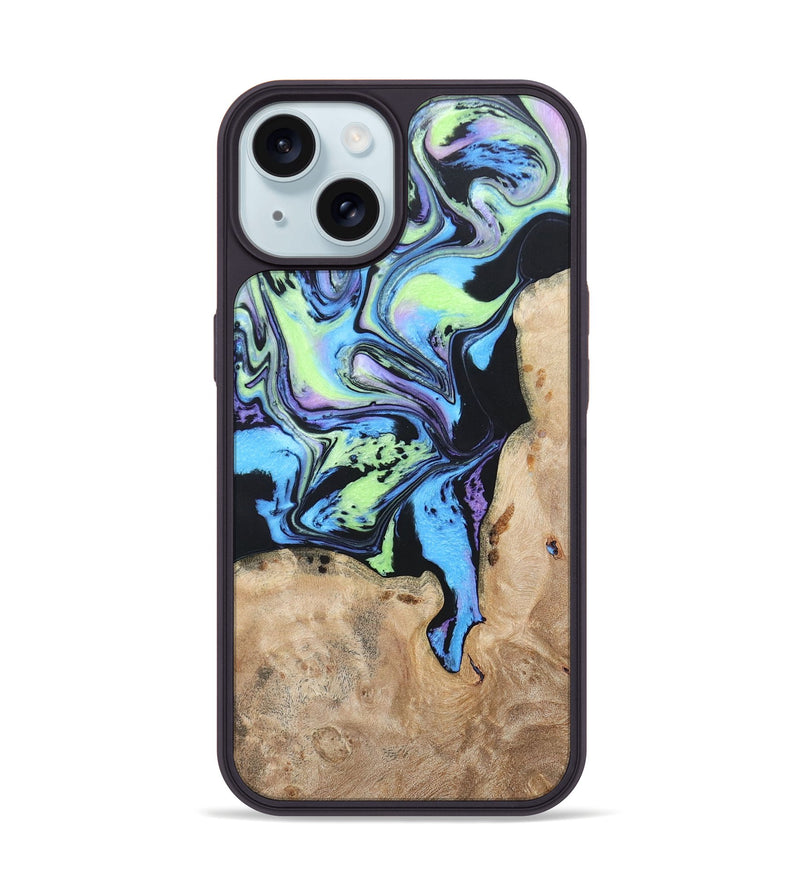 iPhone 15 Wood+Resin Phone Case - Tanner (Aurora, 673713)