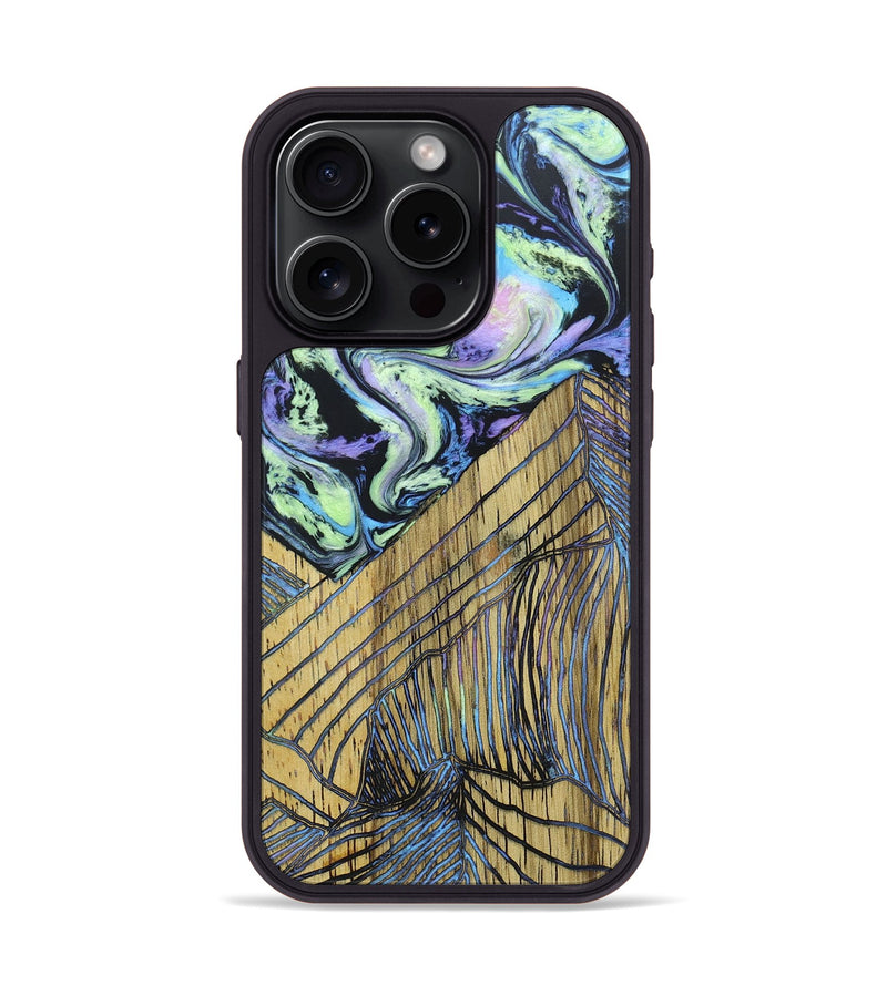 iPhone 15 Pro Wood+Resin Phone Case - Donovan (Aurora, 673714)