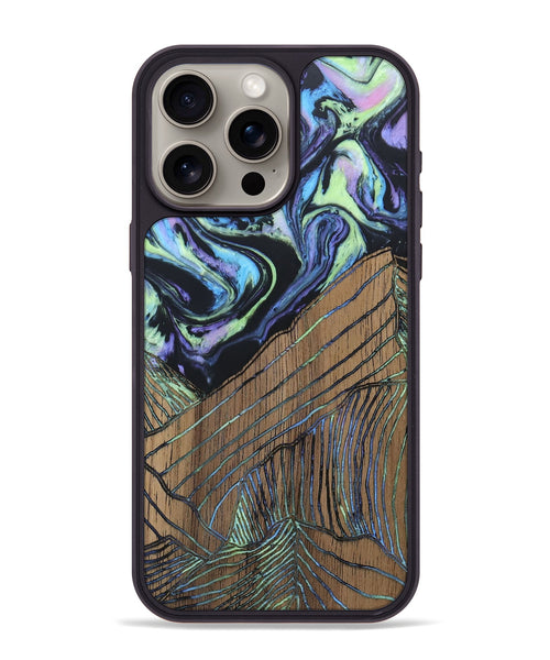 iPhone 15 Pro Max Wood+Resin Phone Case - Kaydence (Aurora, 675267)