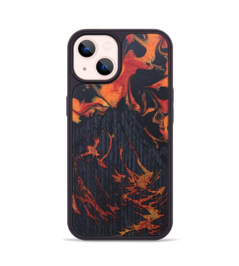 iPhone 14 Wood+Resin Phone Case - Woodrow (Lava, 675461)