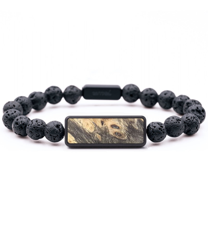 Lava Bead Wood+Resin Bracelet - Lila (Wood Burl, 675679)