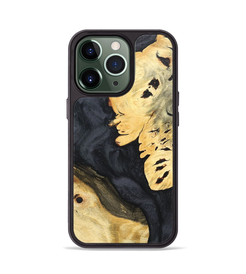 iPhone 13 Pro Wood+Resin Phone Case - Emely (Pure Black, 675763)