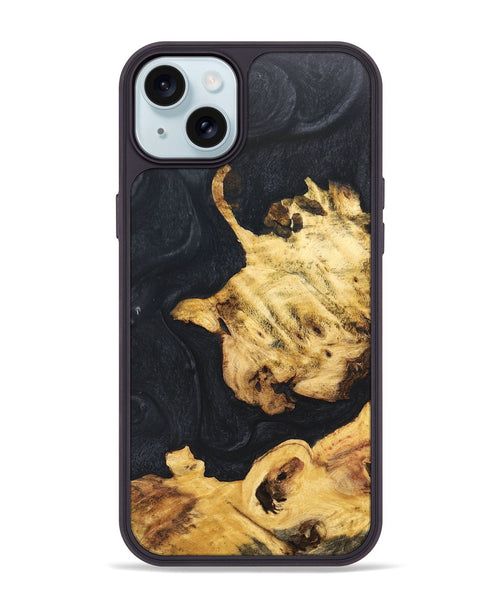 iPhone 15 Plus Wood+Resin Phone Case - Amir (Pure Black, 675770)