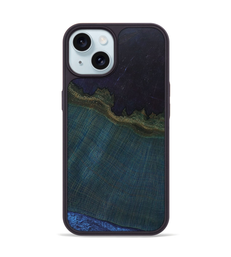 iPhone 15 Wood+Resin Phone Case - Tristen (Wood Burl, 675820)
