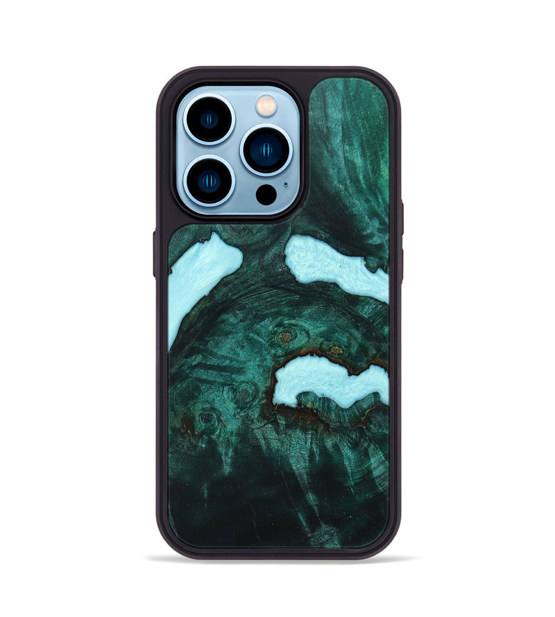 iPhone 14 Pro Wood+Resin Phone Case - Paislee (Wood Burl, 675823)