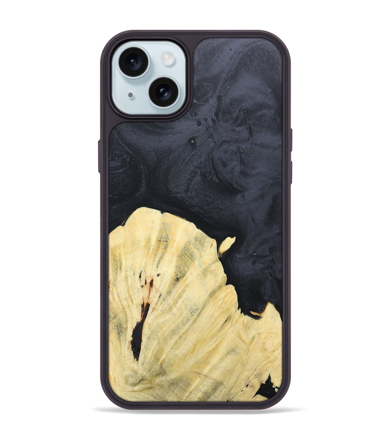 iPhone 15 Plus Wood+Resin Phone Case - Jim (Pure Black, 676216)