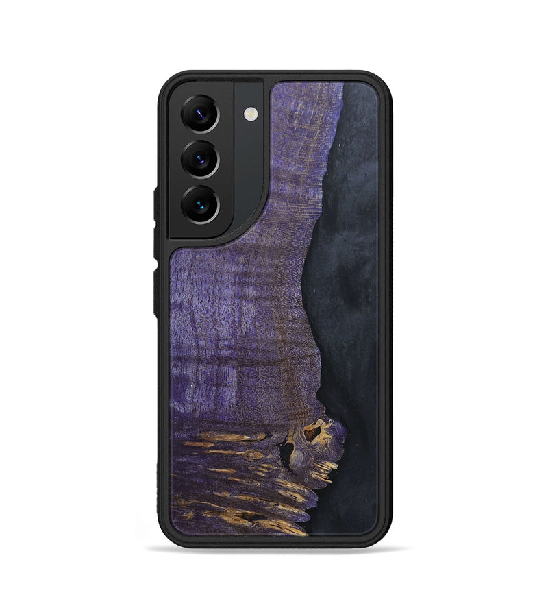 Galaxy S22 Wood+Resin Phone Case - Amber (Pure Black, 676220)