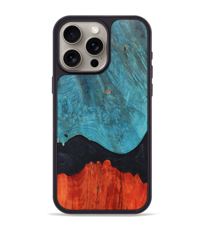 iPhone 15 Pro Max Wood+Resin Phone Case - Connie (Pure Black, 676221)