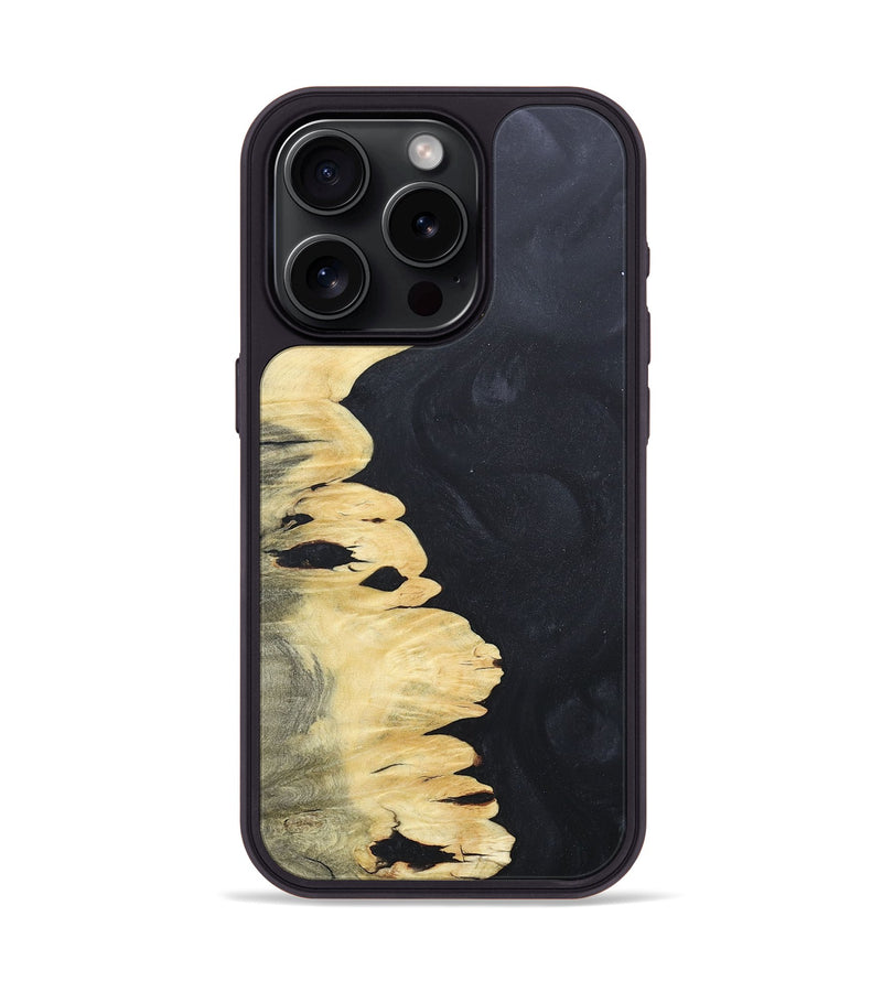 iPhone 15 Pro Wood+Resin Phone Case - Keaton (Pure Black, 676225)