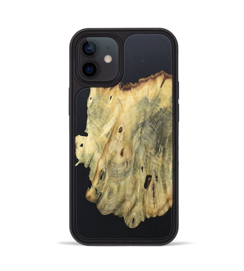 iPhone 12 Wood+Resin Phone Case - Kyleigh (Pure Black, 676295)