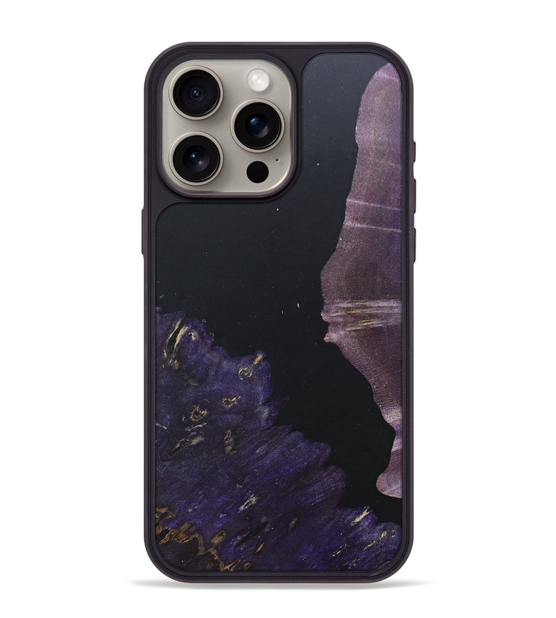 iPhone 15 Pro Max Wood+Resin Phone Case - Marisol (Pure Black, 676296)