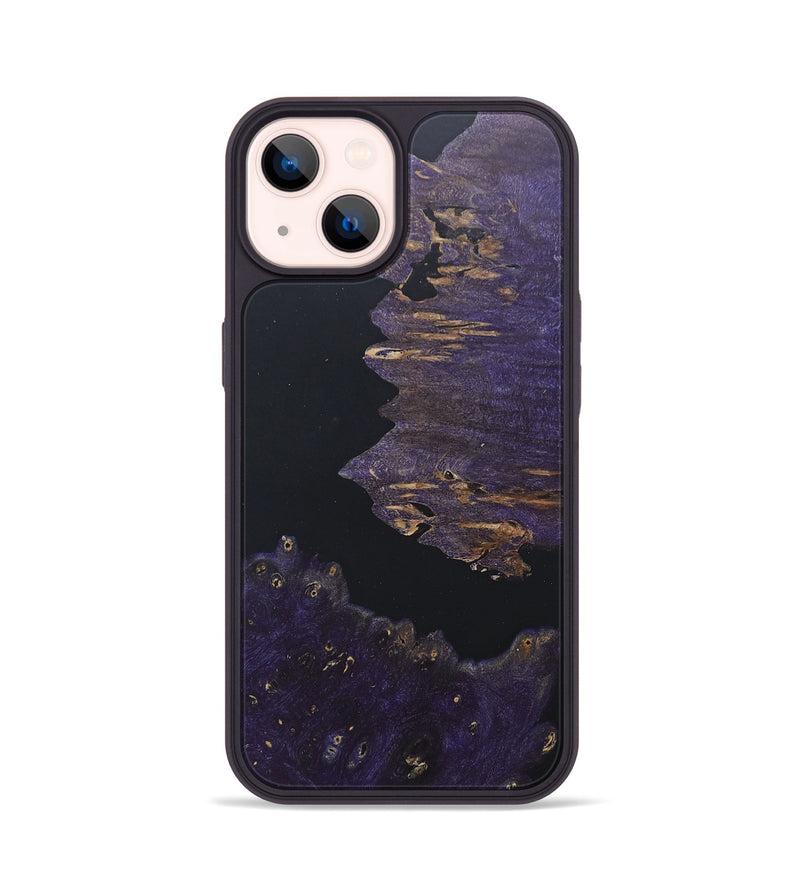 iPhone 14 Wood+Resin Phone Case - Annabelle (Pure Black, 676302)