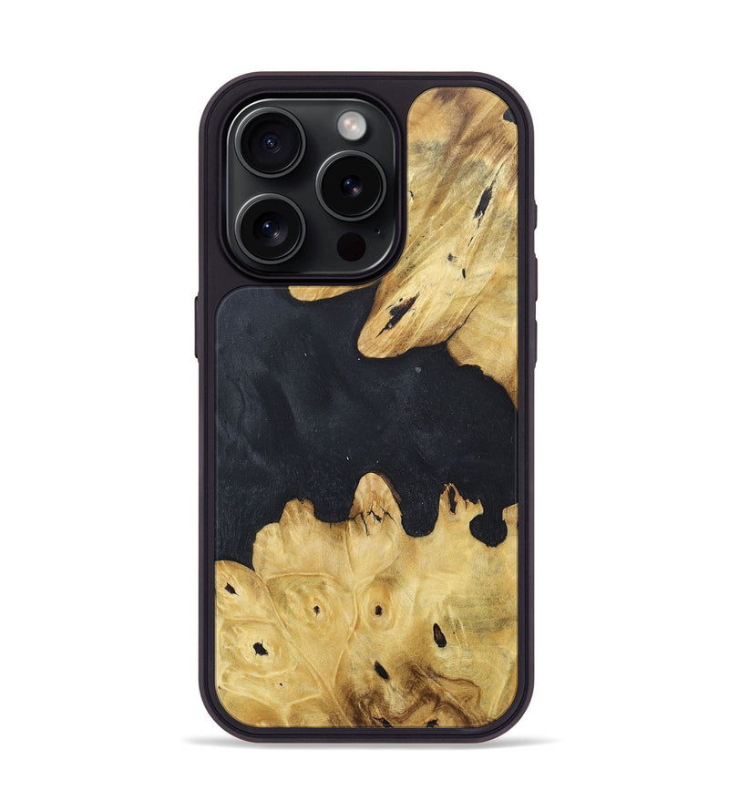 iPhone 15 Pro Wood+Resin Phone Case - Forrest (Pure Black, 676321)