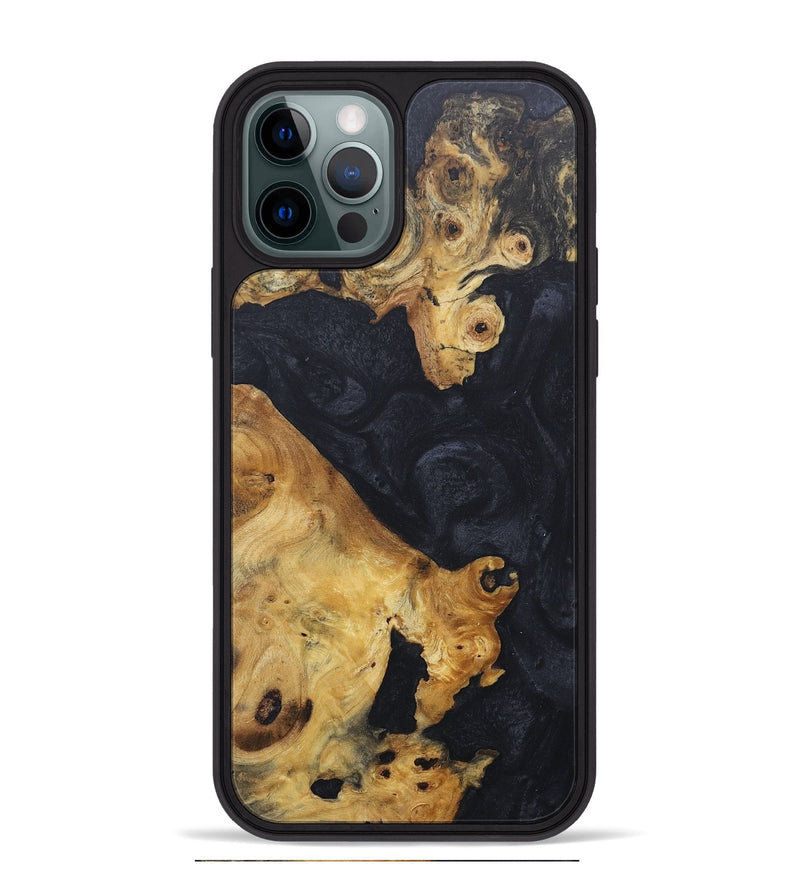 iPhone 12 Pro Max Wood+Resin Phone Case - Atlas (Pure Black, 676324)