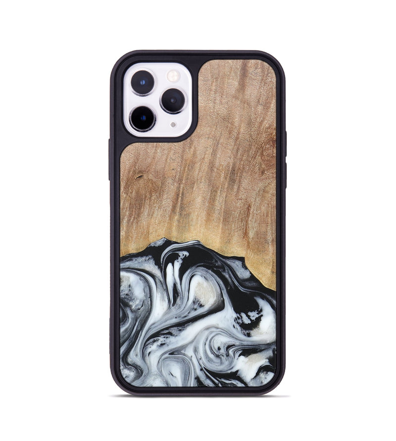 iPhone 11 Pro Wood+Resin Phone Case - Bette (Black & White, 676346)