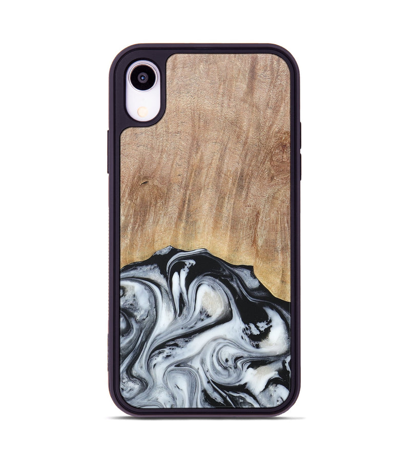 iPhone Xr Wood+Resin Phone Case - Bette (Black & White, 676346)