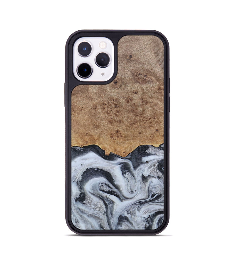 iPhone 11 Pro Wood+Resin Phone Case - Stuart (Black & White, 676348)