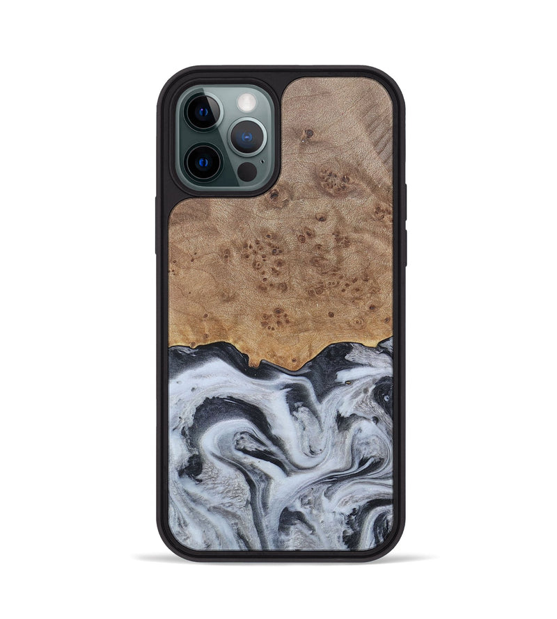 iPhone 12 Pro Wood+Resin Phone Case - Stuart (Black & White, 676348)