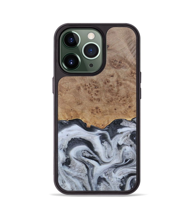 iPhone 13 Pro Wood+Resin Phone Case - Stuart (Black & White, 676348)