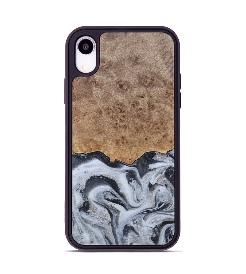 iPhone Xr Wood+Resin Phone Case - Stuart (Black & White, 676348)