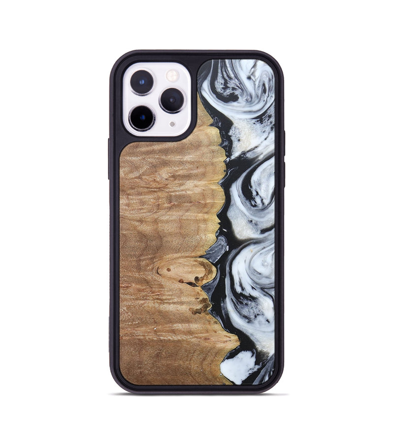 iPhone 11 Pro Wood+Resin Phone Case - Tyrese (Black & White, 676356)
