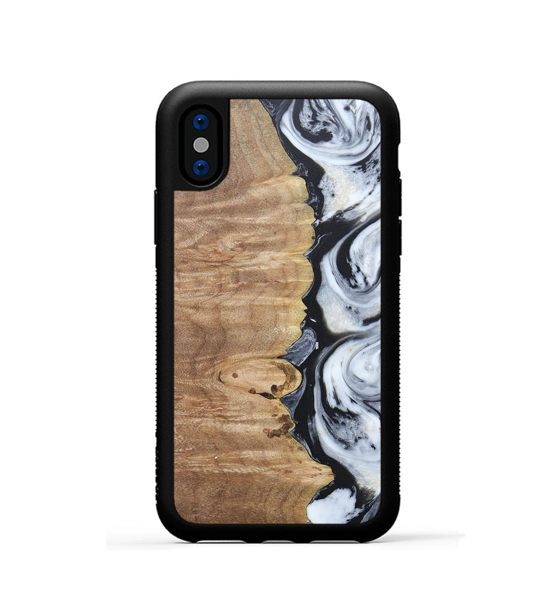 iPhone Xs Wood+Resin Phone Case - Tyrese (Black & White, 676356)