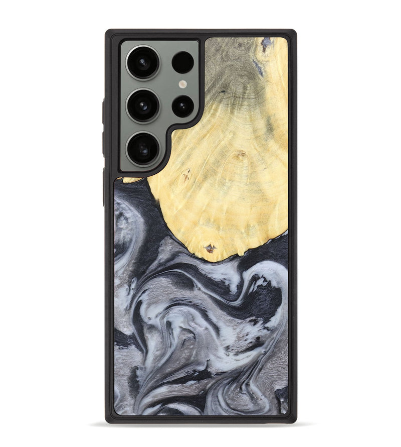 Galaxy S23 Ultra Wood+Resin Phone Case - Kathi (Black & White, 676361)