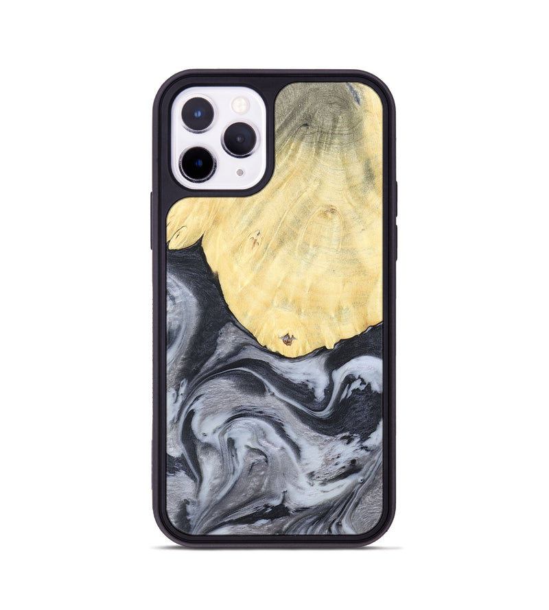 iPhone 11 Pro Wood+Resin Phone Case - Kathi (Black & White, 676361)