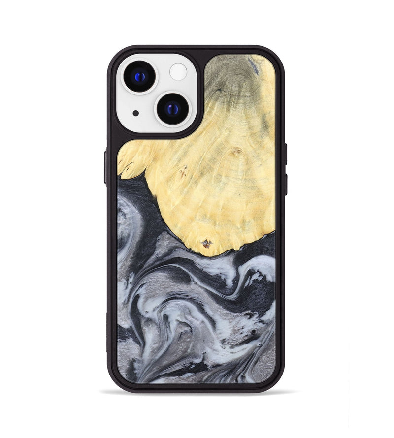 iPhone 13 Wood+Resin Phone Case - Kathi (Black & White, 676361)